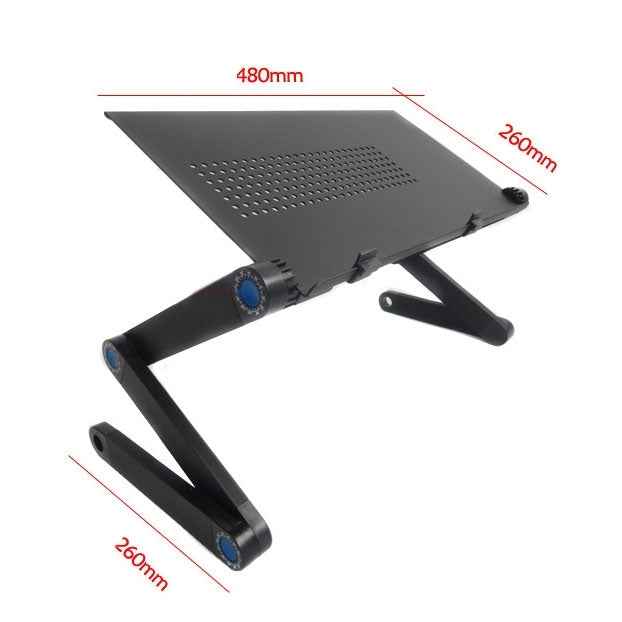 Portable 360 Degree Adjustable Foldable Aluminium Alloy Desk Stand for Laptop / Notebook, without CPU Fans & Mouse Pad