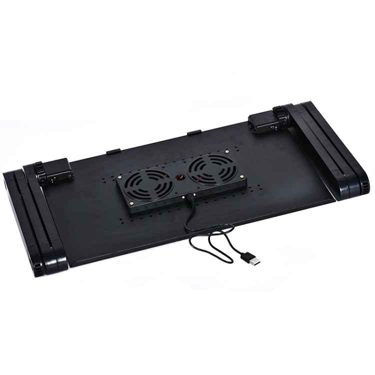 Portable 360 Degree Adjustable Foldable Aluminium Alloy Desk Stand with Double CPU Fans & Mouse Pad for Laptop / Notebook