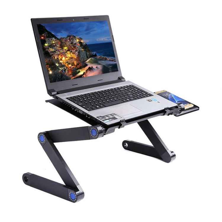 Portable 360 Degree Adjustable Foldable Aluminium Alloy Desk Stand with Double CPU Fans & Mouse Pad for Laptop / Notebook