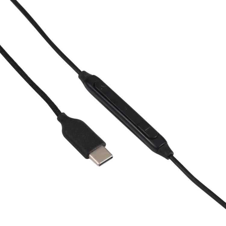 USB-C / Type-C Interface In-ear Woven Wire-controlled Earphone for Samsung Phones, Cable Length: 1.1m