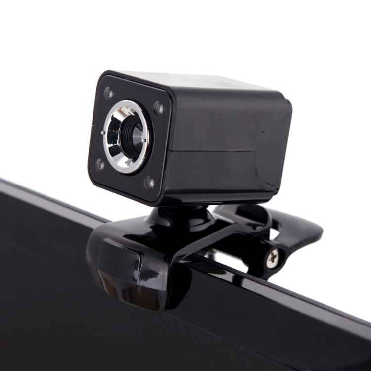 A862 360 Degree Rotatable 480P WebCam USB Wire Camera with Microphone & 4 LED lights for Desktop Skype Computer PC Laptop, Cable Length: 1.4m