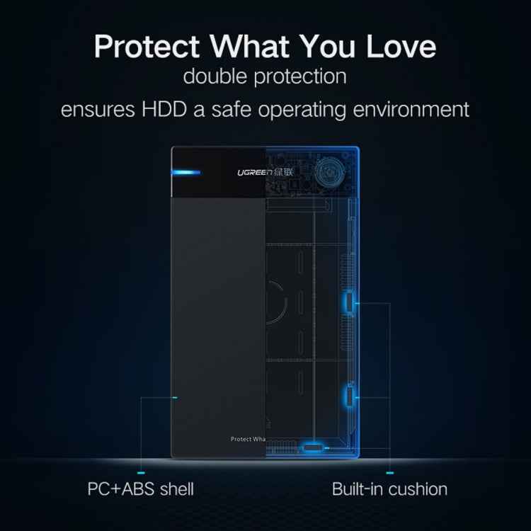 UGREEN US222 HDD Enclosure 2.5 / 3.5 inch SATA to USB 3.0 SSD Adapter Hard Disk Drive Box External HDD Case, Support UASP Protocol
