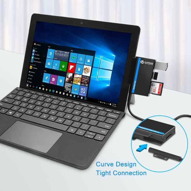 ROCKETEK RT-SGO727 USB 3.0 + USB 2.0 + Micro USB Interface Hub for Microsoft Surface Go, with 2 TF Card & SD Card Slots