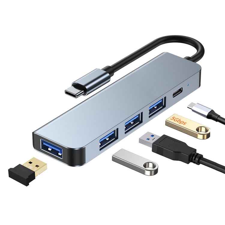 BYL-2301T 5 in 1 USB-C / Type-C to USB Multifunctional Docking Station HUB Adapter