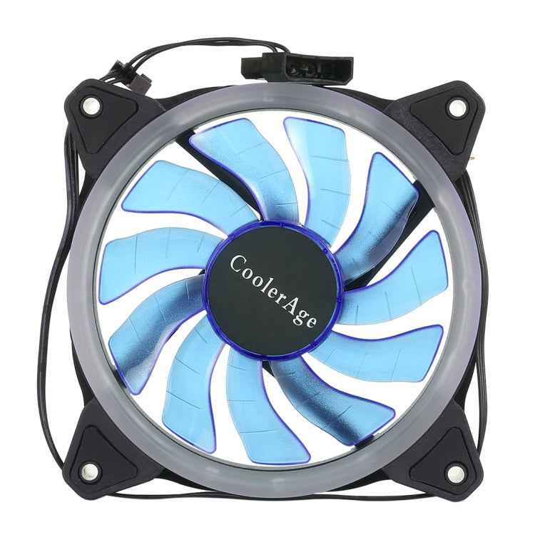 Color LED 12cm 3pin Computer Components Chassis Fan Computer Host Cooling Fan Silent Fan Cooling, with Power Connection Cable & Blue Light