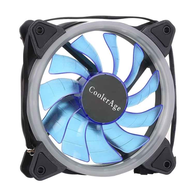Color LED 12cm 3pin Computer Components Chassis Fan Computer Host Cooling Fan Silent Fan Cooling, with Power Connection Cable & Blue Light