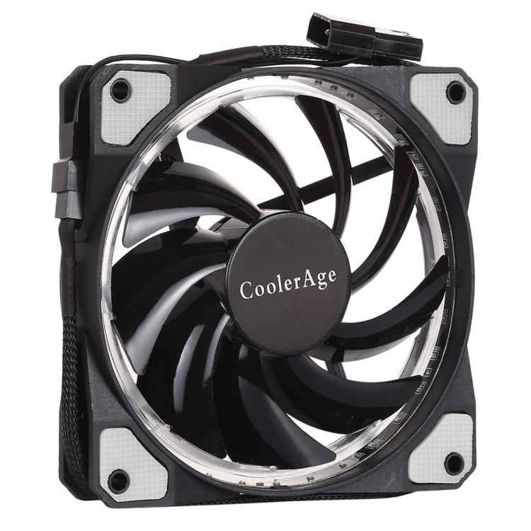 Color LED 12cm 3pin Computer Components Chassis Fan Computer Host Cooling Fan Silent Fan Cooling, with Power Connection Cable & Green Light