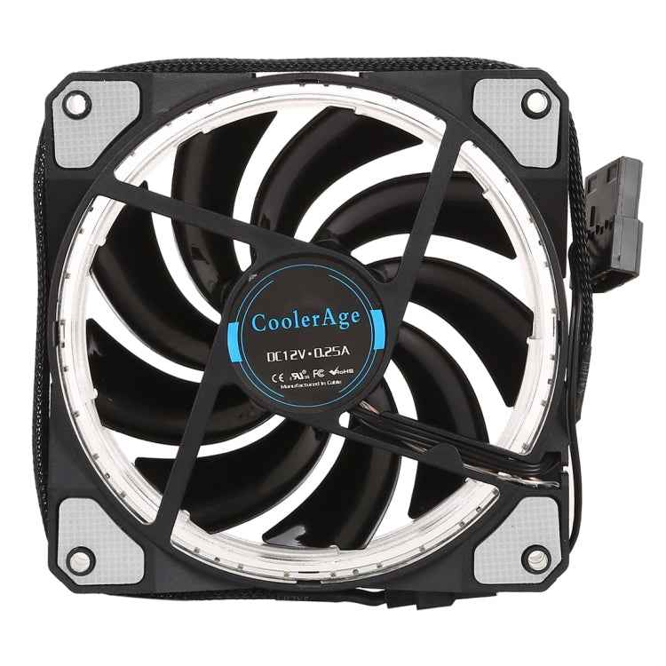 Color LED 12cm 3pin Computer Components Chassis Fan Computer Host Cooling Fan Silent Fan Cooling, with Power Connection Cable & Green Light