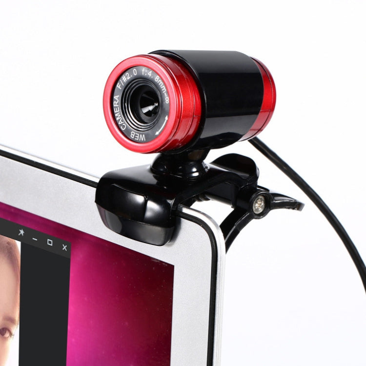 HXSJ A860 30fps 480P HD Webcam for Desktop / Laptop, with 10m Sound Absorbing Microphone, Length: 1.4m, A860 Grey, A860 Blue, A860 Red, A860 Red + Black, A860 Black