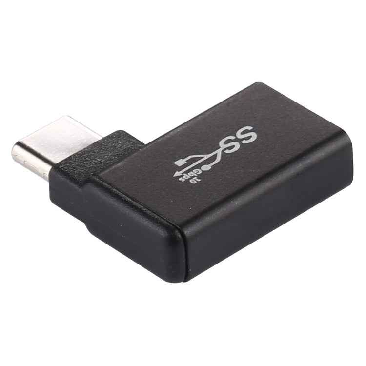 Type-C / USB-C Male to USB 3.2 Female 90 Degree Elbow Head Aluminium Alloy Adapter