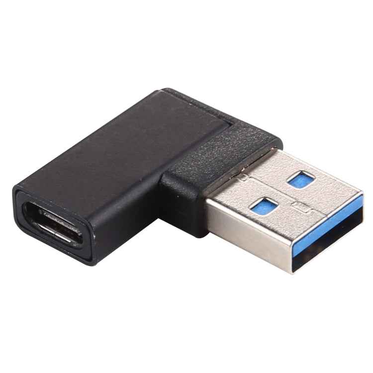 Type-C / USB-C Female to USB 3.0 Male 90 Degree Elbow Head Aluminium Alloy Adapter
