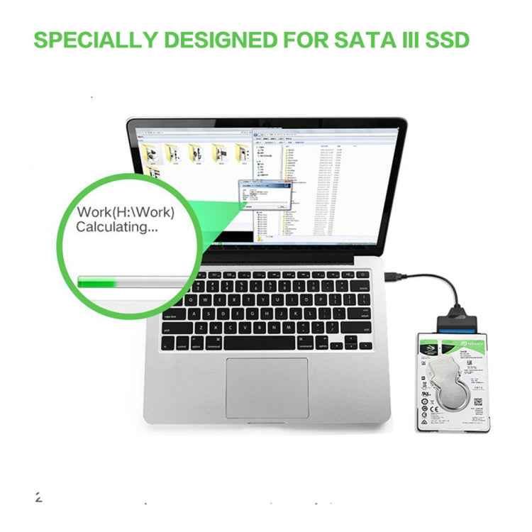 USB-C / Type-C 3.1 Male to SATA (15 Pin + 7 Pin) HDD Data Converter Cable, Length: 20cm