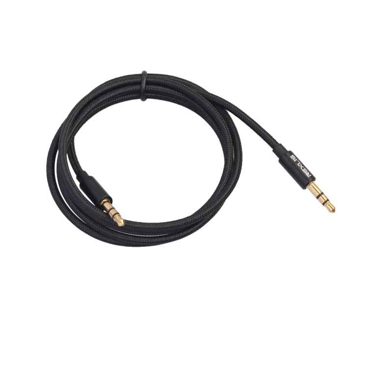 REXLIS 3629 3.5mm Male to Male Car Stereo Gold-plated Jack AUX Audio Cable for 3.5mm AUX Standard Digital Devices, Length: 1m