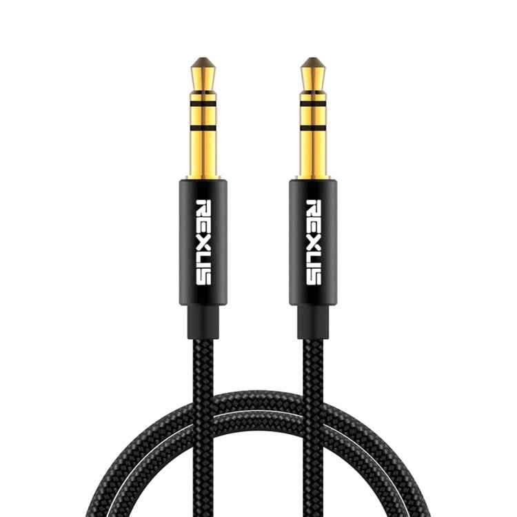 REXLIS 3629 3.5mm Male to Male Car Stereo Gold-plated Jack AUX Audio Cable for 3.5mm AUX Standard Digital Devices, Length: 1.8m