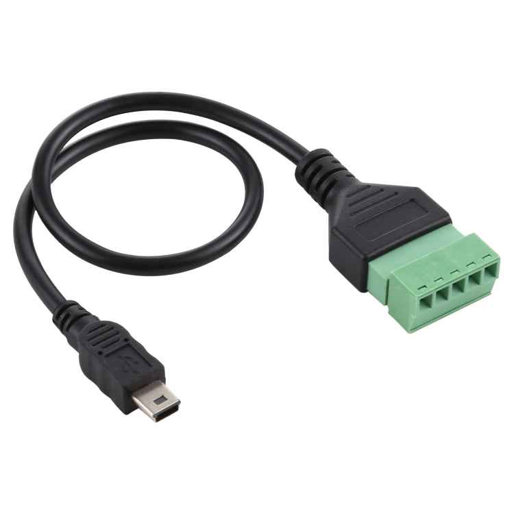 Mini 5 Pin Male to 5 Pin Pluggable Terminals Solder-free USB Connector Solderless Connection Adapter Cable, Length: 30cm