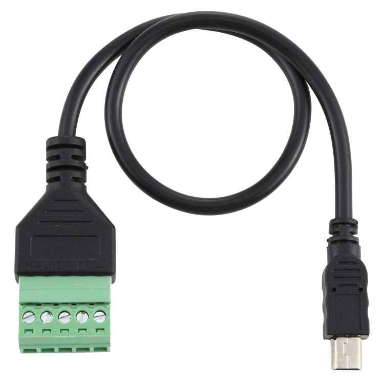 Mini 5 Pin Male to 5 Pin Pluggable Terminals Solder-free USB Connector Solderless Connection Adapter Cable, Length: 30cm