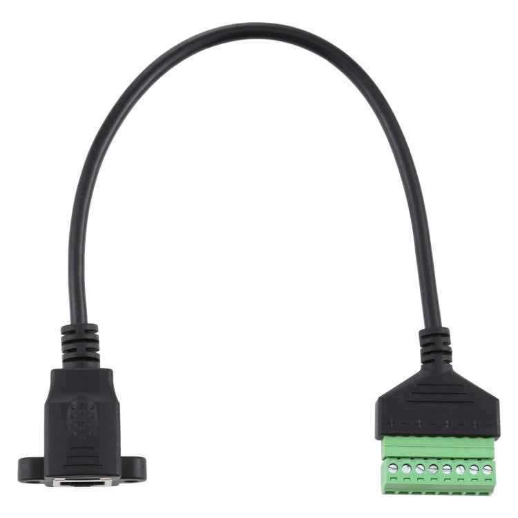 RJ45 Female Plug to 8 Pin Pluggable Terminals Solder-free USB Connector Solderless Connection Adapter Cable, Length: 30cm