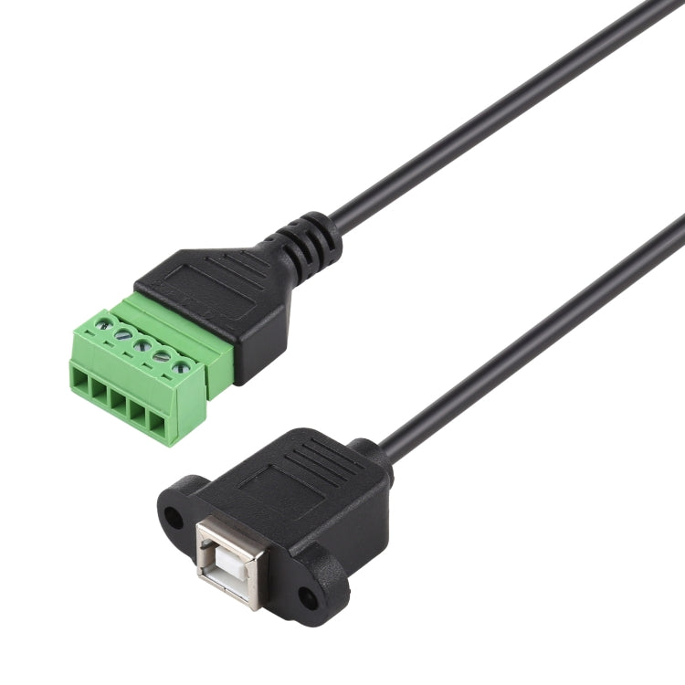 USB Type-B Female Plug to 5 Pin Pluggable Terminals Solder-free USB Connector Solderless Connection Adapter Cable, Length: 30cm, USB Type-B Female