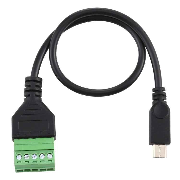 Micro USB Male to 5 Pin Pluggable Terminals Solder-free USB Connector Solderless Connection Adapter Cable, Length: 30cm