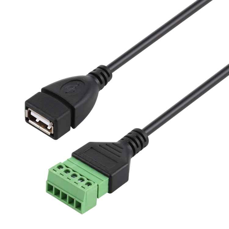 USB Female Plug to 5 Pin Pluggable Terminals Solder-free USB Connector Solderless Connection Adapter Cable, Length: 30cm