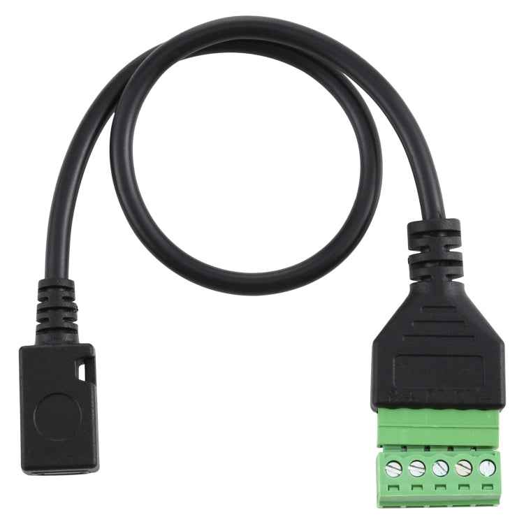Micro USB Female to 5 Pin Pluggable Terminals Solder-free USB Connector Solderless Connection Adapter Cable, Length: 30cm