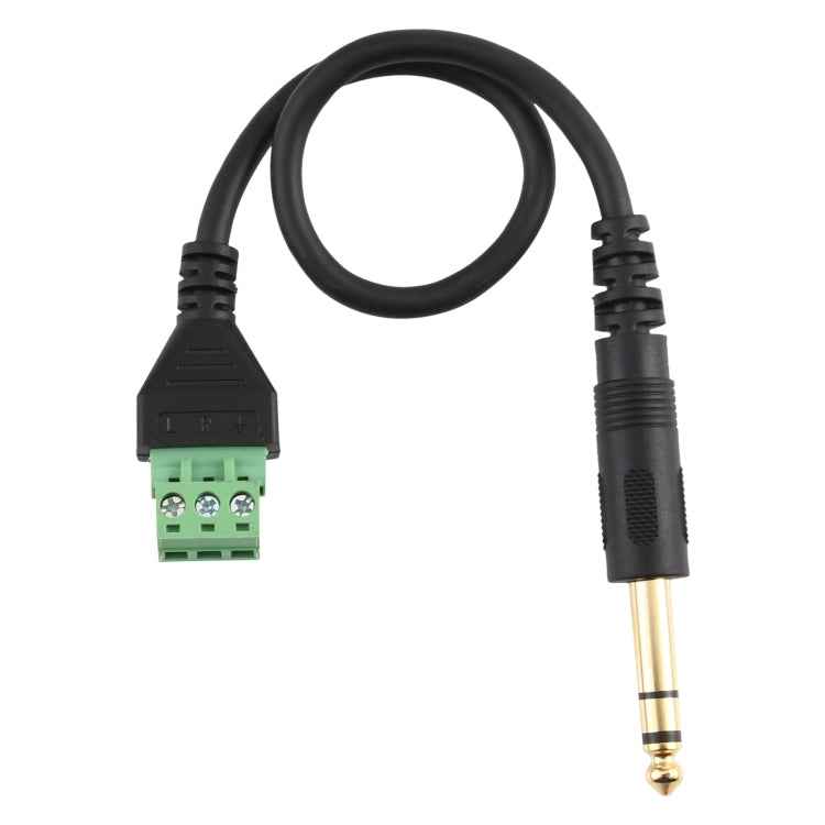 6.35mm Male to 3 Pin Pluggable Terminals Solder-free Connector Solderless Connection Adapter Cable, Length: 30cm