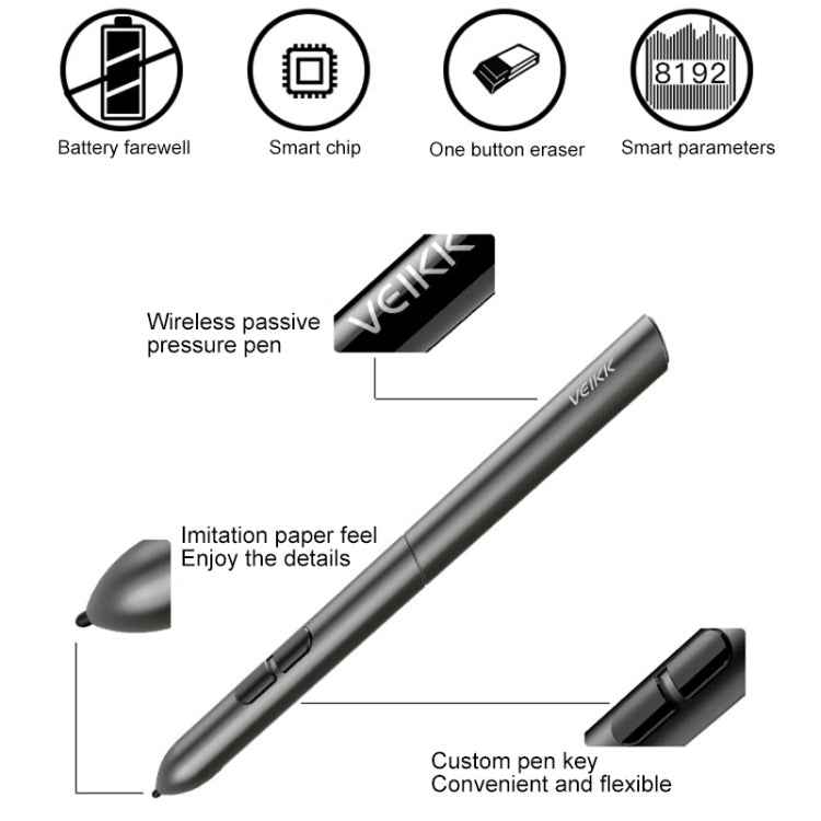 VEIKK S640 6x4 inch 5080 LPI Electronic Graphic Tablet