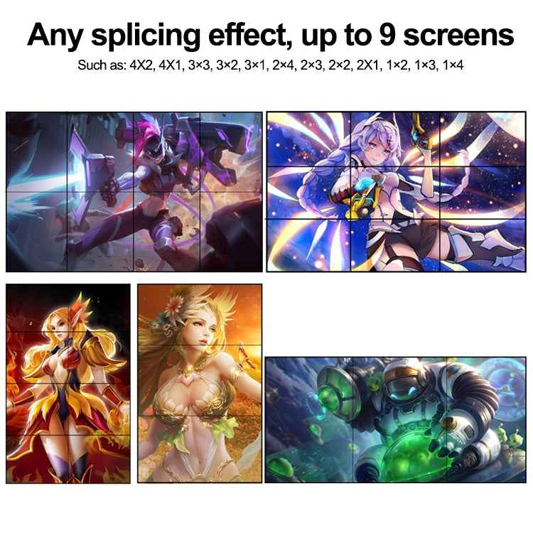 NK-BT88 4K 3X3 HDMI Video Wall Controller Multi-screen Splicing Processor with Remote Controller, EU Plug