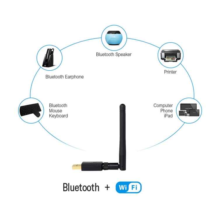 EDUP EP-AC1661 2 in 1 Bluetooth 4.2 + Dual Band 11AC 600Mbps High Speed Wireless USB Adapter WiFi Receiver