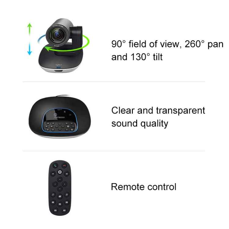 Logitech CC3500e HD 1080P Online Class Video Business Teleconference Camera, EU Plug