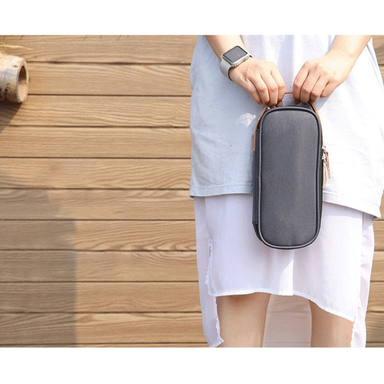 Multi-function Headphone Charger Data Cable Storage Bag, Ultra Fiber Portable Power Pack, Size: M, 16.5x6x23.5cm(Gray), M