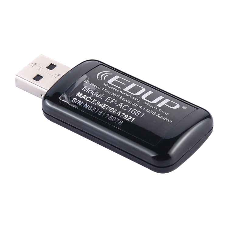 EDUP EP-AC1681 2 in 1 AC1200Mbps 2.4GHz & 5.8GHz Dual Band USB WiFi Adapter External Network Card with Bluetooth 4.1 Function