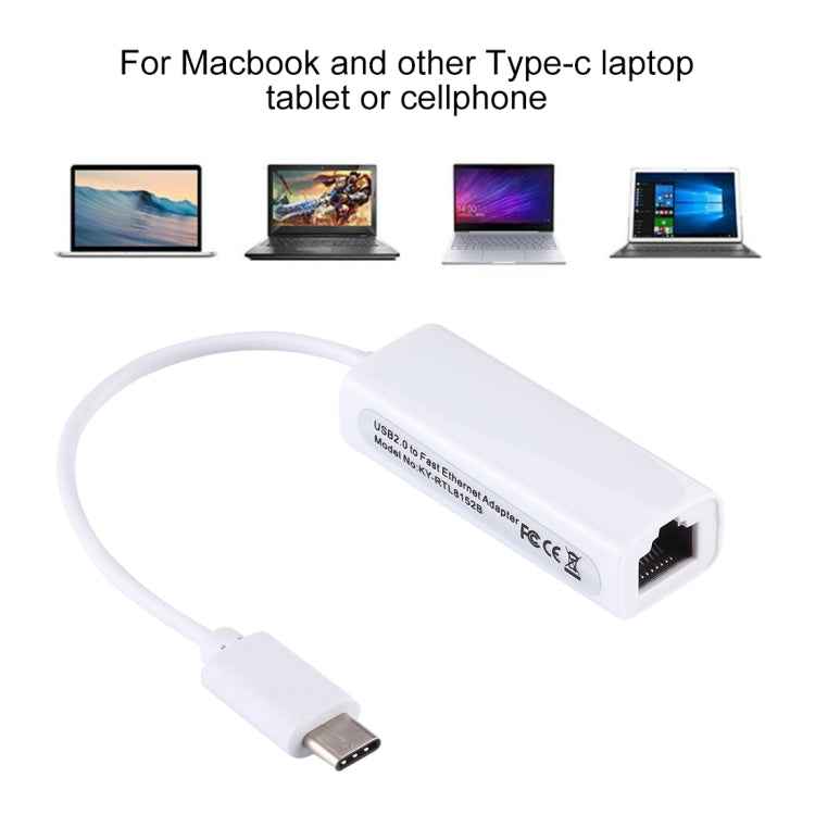 KY-RTL8152B USB-C / Type-C 10 / 100 Mbps Ethernet Adapter Network Card