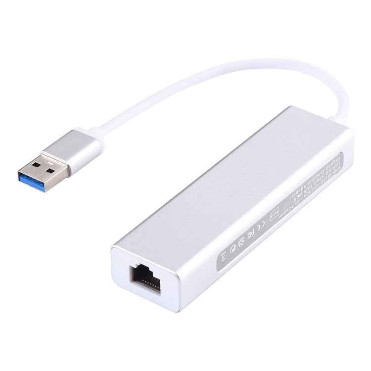 Aluminum Shell 3 USB3.0 Ports HUB + USB3.0 Gigabit Ethernet Adapter