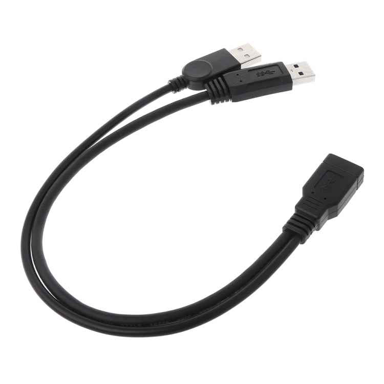 2 in 1 USB 3.0 Female to USB 2.0 + USB 3.0 Male Cable for Computer / Laptop, Length: 29cm