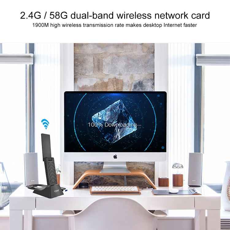 EDUP EP-AC1675 AC1900Mbps 2.4GHz & 5.8GHz Dual Band USB3.0 WiFi Adapter External Network Card