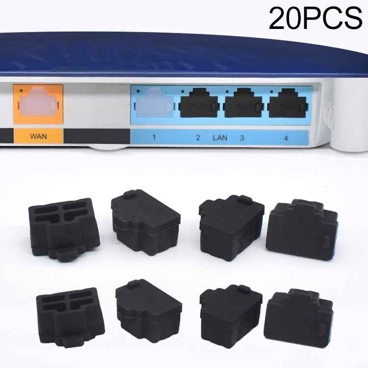 20 PCS Silicone Anti-Dust Plugs for RJ45 Port