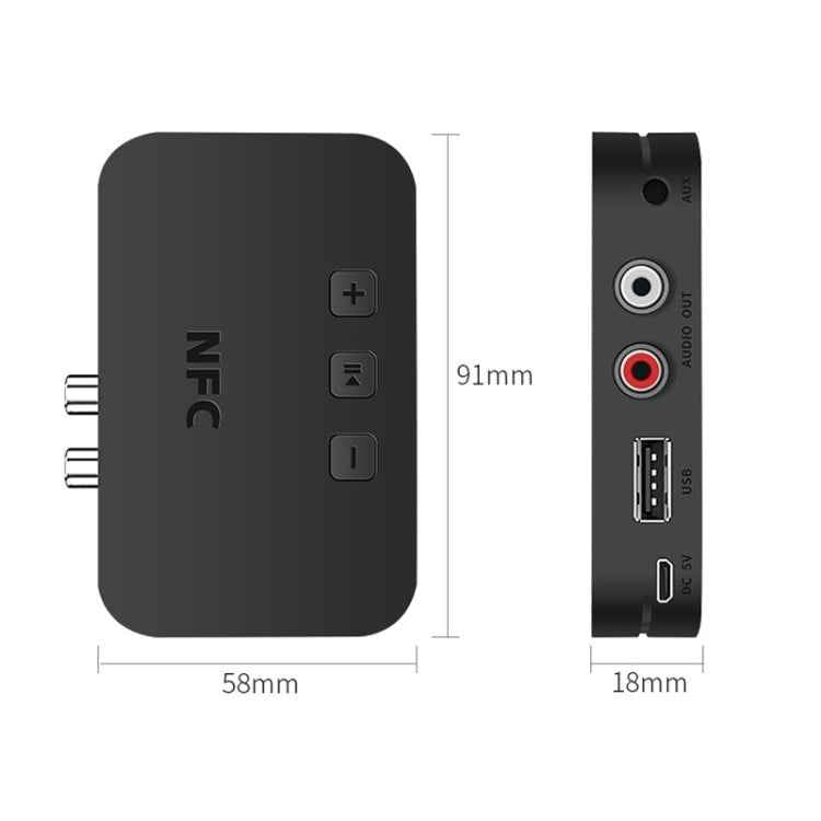 TI-800 NFC Desktop Bluetooth 5.0 Adapter Music Receiver for USB Drive Reads Bluetooth Speaker