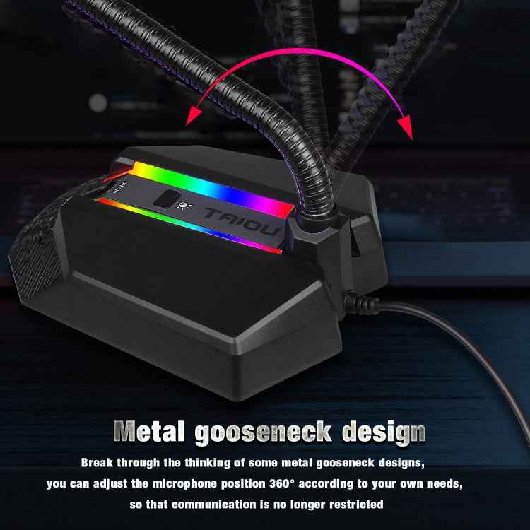 HXSJ TSP202 RGB Lighting Bendable USB Voice Chat Video Conference Microphone