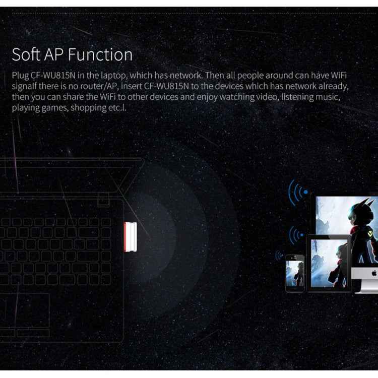 COMFAST CF-WU815N 150Mbps Mini Wireless USB 2.0 Free Driver WiFi Adapter External Network Card