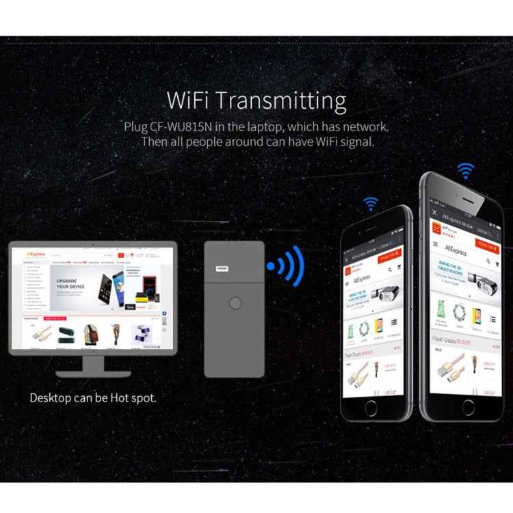 COMFAST CF-WU815N 150Mbps Mini Wireless USB 2.0 Free Driver WiFi Adapter External Network Card
