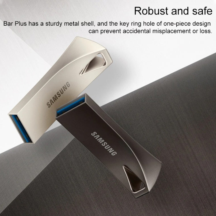 Original Samsung BAR Plus 64GB USB 3.1 Gen1 U Disk Flash Drives(Champagne Silver), 64GB