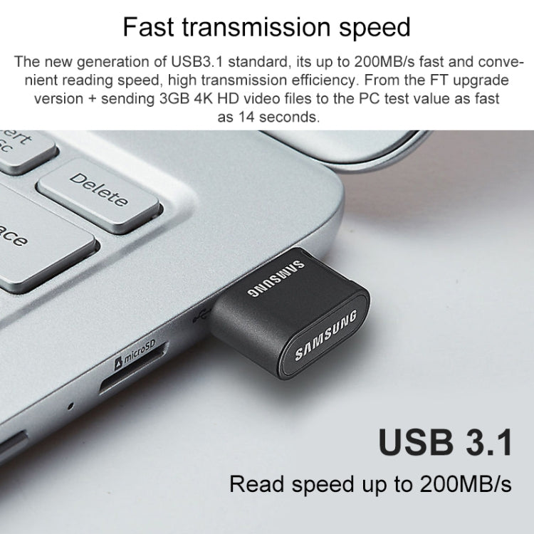 Original Samsung FIT Plus 64GB USB 3.1 Gen1 U Disk Flash Drives, 64GB