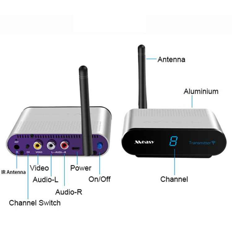 Measy AV220 2.4GHz Wireless Audio / Video Transmitter and Receiver, Transmission Distance: 200m, UK Plug