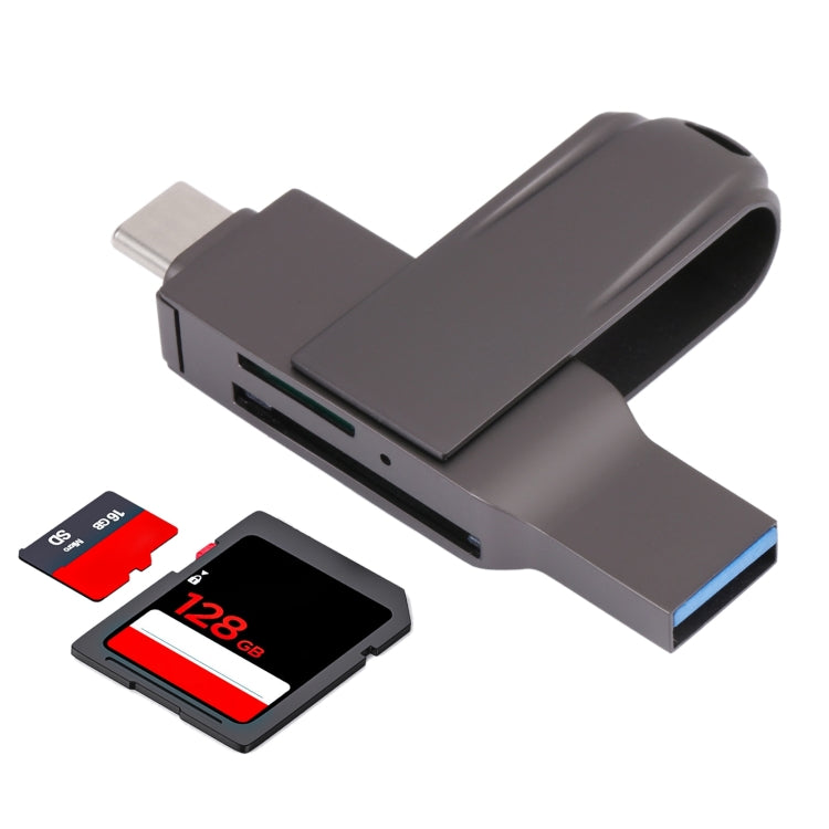 Lector de tarjetas multifunción 2 en 1 USB-C/Tipo-C a USB 3.0
