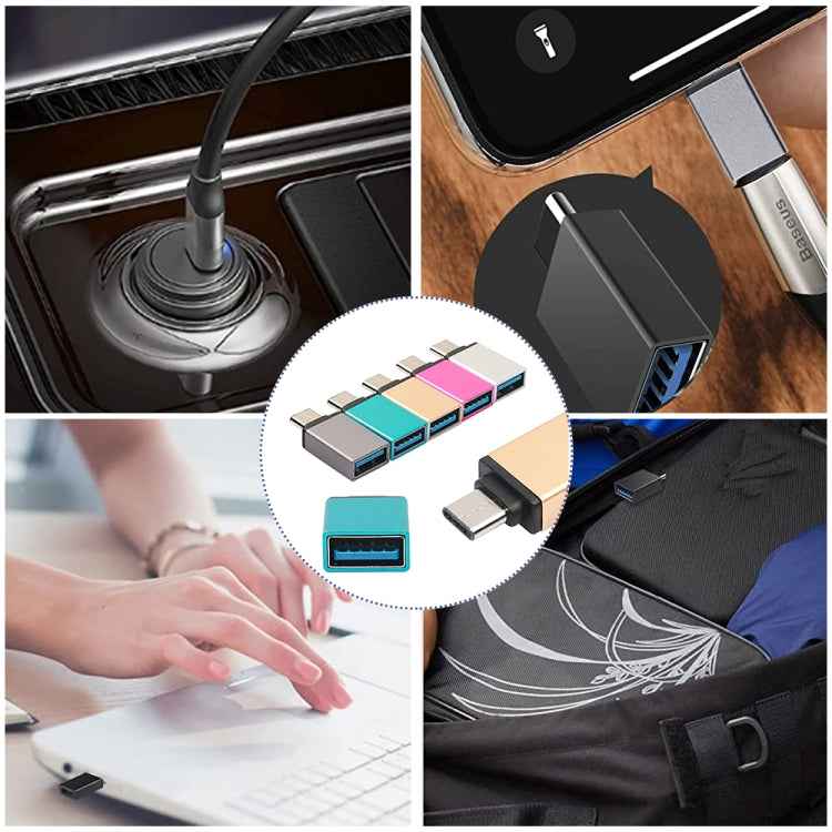 Aluminum Alloy USB-C / Type-C 3.1 Male to USB 3.0 Female Data / Charger Adapter