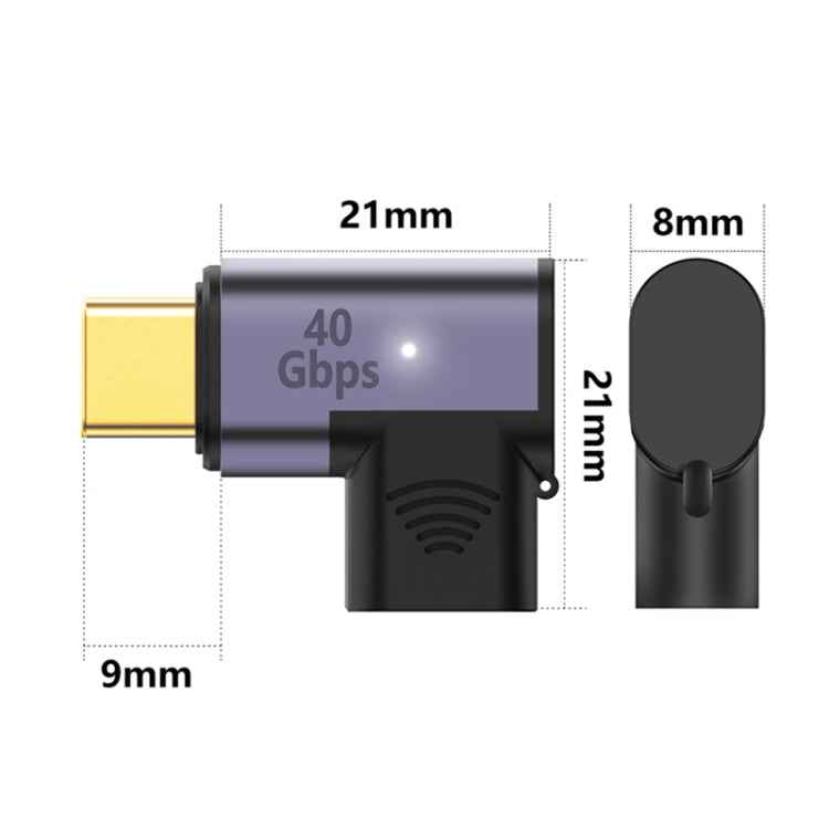 100W USB-C / Type-C Male to Female Elbow Magnetic Charging Adapter