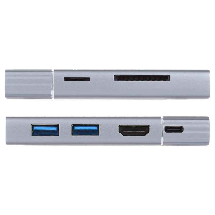 7 In 1 Dual USB 3.0 + TF/SD + HDMI/VGA + 3.5mm Jack + Type-C / USB-C Multi-function USB-C Dock Station