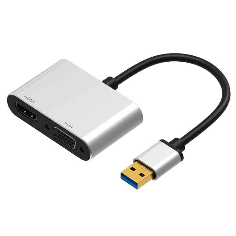5201B 2 in 1 USB 3.0 to VGA + HDMI HD Video Converter