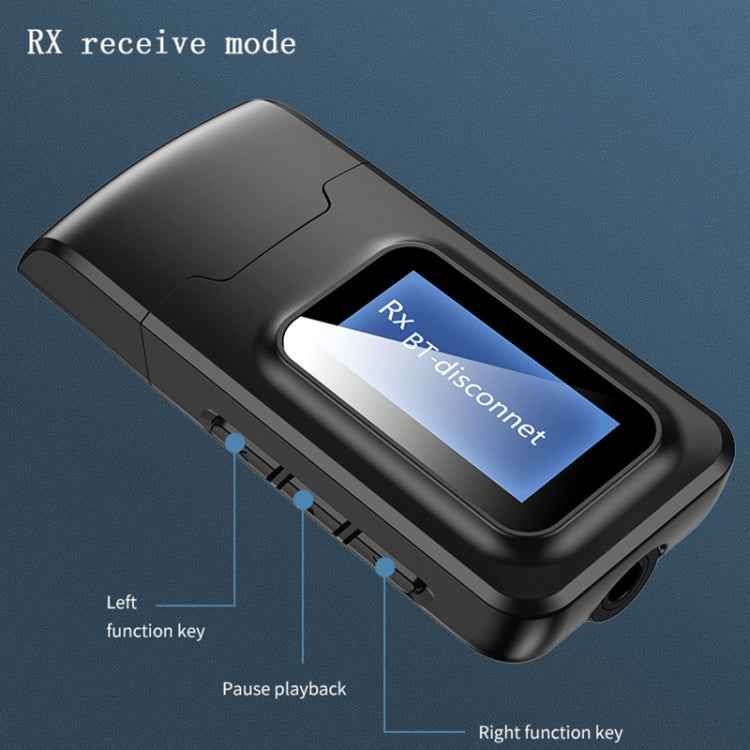 T11B 2 in 1 USB Bluetooth 5.0 Transmitter & Receiver Audio Adapter with LCD Screen